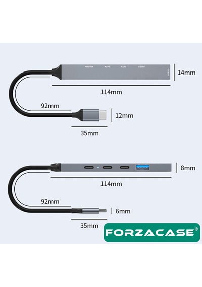 5in1 Type-c To Usb 3.0 Pd Çoklayıcı 100w Şarj Adaptörü - Fc902