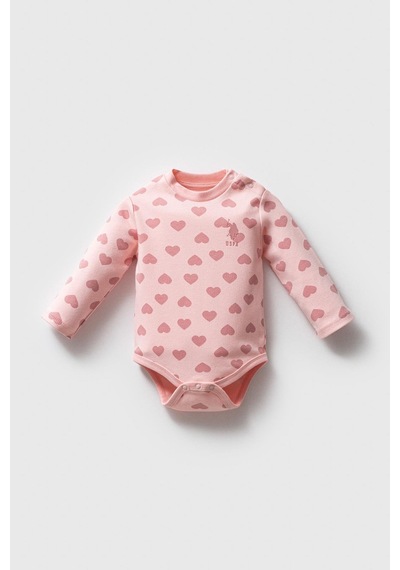 U.s. Polo Assn. Kız Bebek 3'lü Body Set Açık Pembe-1700 Pembe