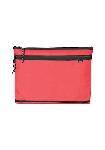 Jacbag Dual Zip Folder -iki Bölmeli Dosya Çanta A4 Dual Zip Folder-mercan Tek Renk