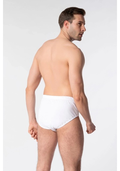 Tutku Erkek Beyaz Kom Slip Külot 6'lı Paket %100 Pamuk Ter0109 Beyaz