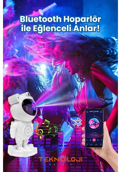 Gece Lambası Yıldız Projektör Astronot Işıklı Galaksi Samanyolu Projeksiyon Kumandalı Diğer 91072022
