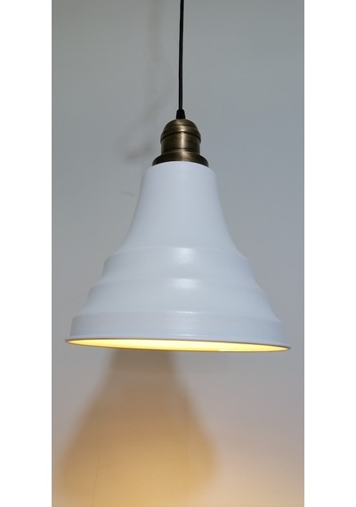 Riolight Retro Beyaz Içi Gold Tekli Metal Sarkıt Çap:23Cm (538286636)