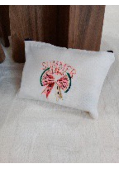 Wisheratelier Yaz Temalı Eğlenceli Bez Clutch El Çantası Çok renkli