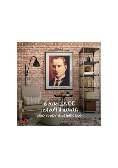 Dijital Baskı Atatürk Portreli Raşel Kumaş Bayrak 50x75 Cm, Kalın Plastik Hediye Kutusunda