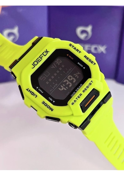 Joe.439 Joefox Digital Alarmlı-zemin Aydınlatma-kronometreli Unisex 3atm Suya Dayanıklı Kol Saati Yeşil