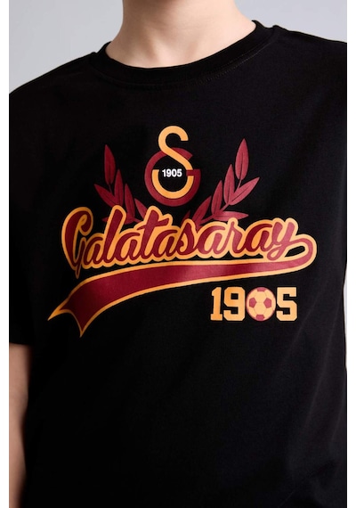 Defacto Galatasaray New Regular Fıt Bisiklet Yaka Kısa Kollu Siyah Tişört Erkek Çocuk H7790a826hsbk81 Siyah-bk81
