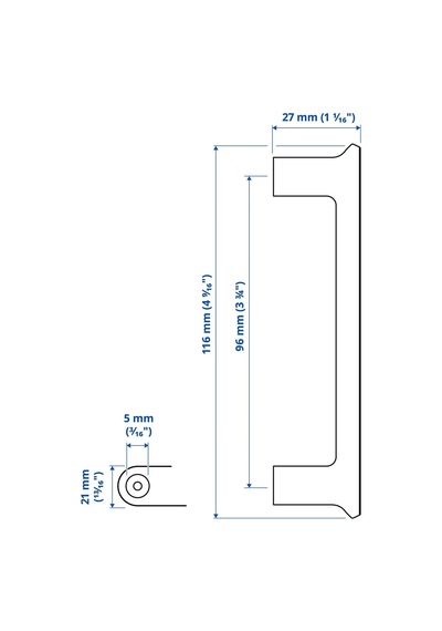 Ikea Gubbarp 2'li Mobilya Kulpu 116 Mm Beyaz