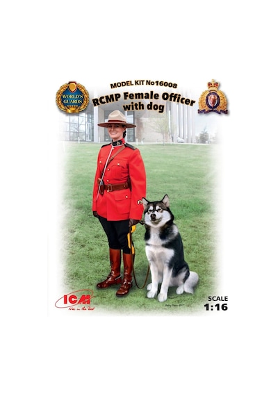 1/16 Rcmp Female Officer With Dog New Molds Maketi, Icm 16008