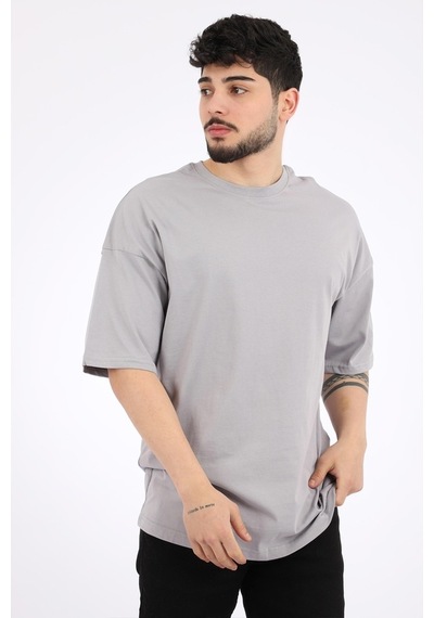 Stil Kombin Düz Basic Oversize Erkek Tişört Bld
