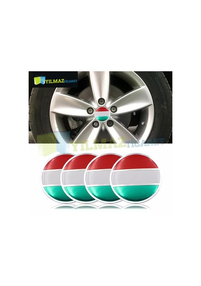 Alfa Romeo Fiat İtalya Bayrak Jant Göbeği Yapıştırma 57Mm 4 Adet Metal