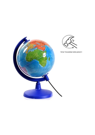 Lrs Store Işıklı Dünya Küresi / 7 Renkli 7 Kıta Haritalı Küre Eğitici Hediye Masa-gece Lambası 20 Cm Çap, Ço Diğer