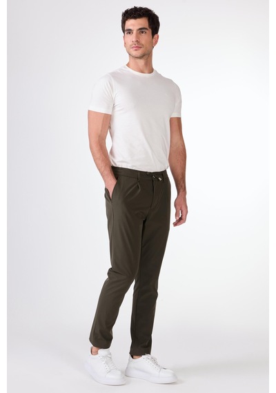 Dufy Pileli Jogger Pantolon Haki