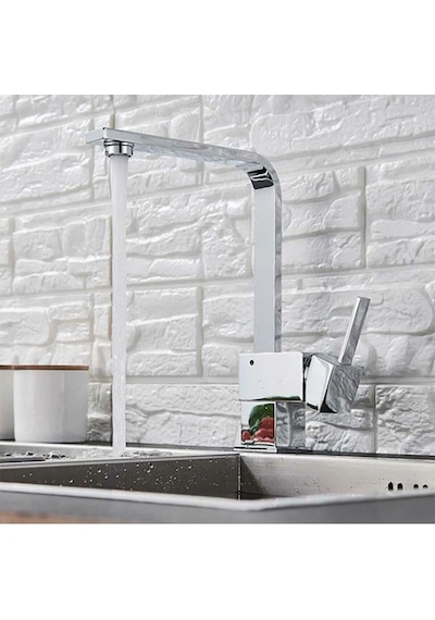 Kiev Mix Kuğu Kare Mutfak Evye Lavabo Bataryası 5 Yıl Garantili Gri