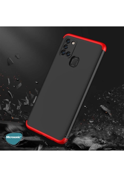 Microsonic Samsung Uyumlu Galaxy M51 Kilif Double Dip 360 Siyah Kirmizi 465254721