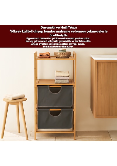 Porsima Pbt-714 Ahşap Bambu Banyo Mutfak Organizeri 3 Raflı Çok Amaçlı Banyo Mutfak Düzenleyici Organizer Banyo Mutfak Dolabı Sebzelik Organizeri Bambu