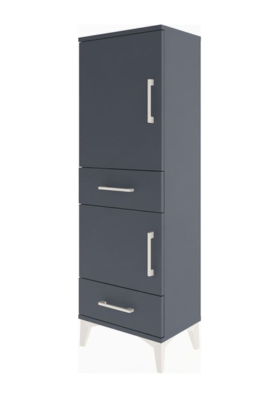 Arges Dolap 2 Raflı 2 Çekmeceli Tek Kapaklı 44x30x134 Antrasit-antrasit Antrasit