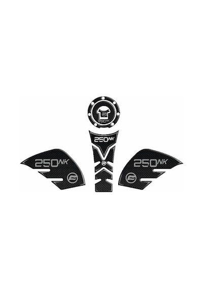 CF MOTO 250 NK 2018 - 2023 UYUMLU Tank Pad SET Siyah/Gri