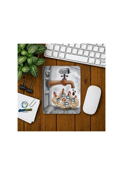 Tavukların Kahve Keyfi Baskılı Oyuncu Mousepad 0305