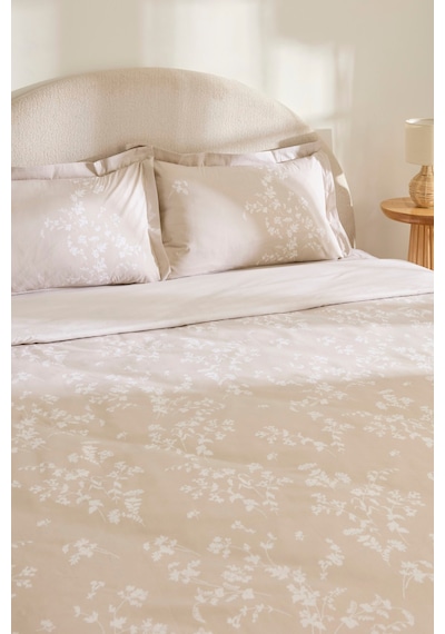 Kaşmir Home Fancy %100 Pamuk Çift Kişilik Nevresim Takımı Bej
