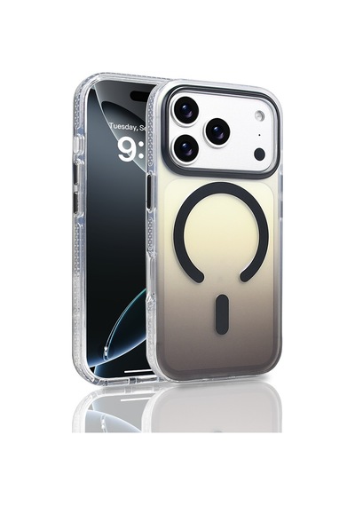 Zore İphone 17 Pro Kılıf M-safe Şarj Özellikli Transparan Renk Geçişli Nvth Toros Kapak - Mavi
