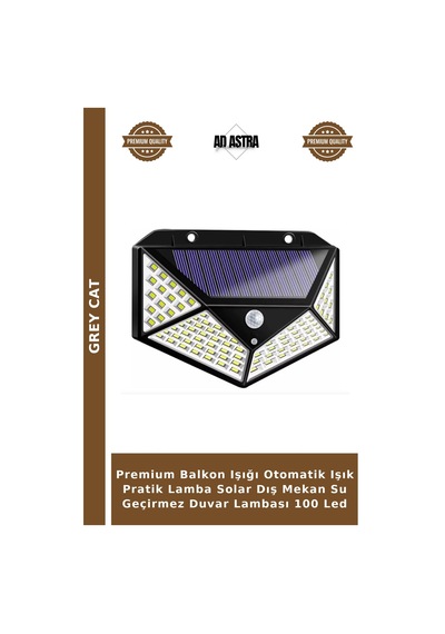 Premium Balkon Işığı Otomatik Işık Pratik Lamba Solar Dış Mekan Su Geçirmez Duvar Lambası 100 Led