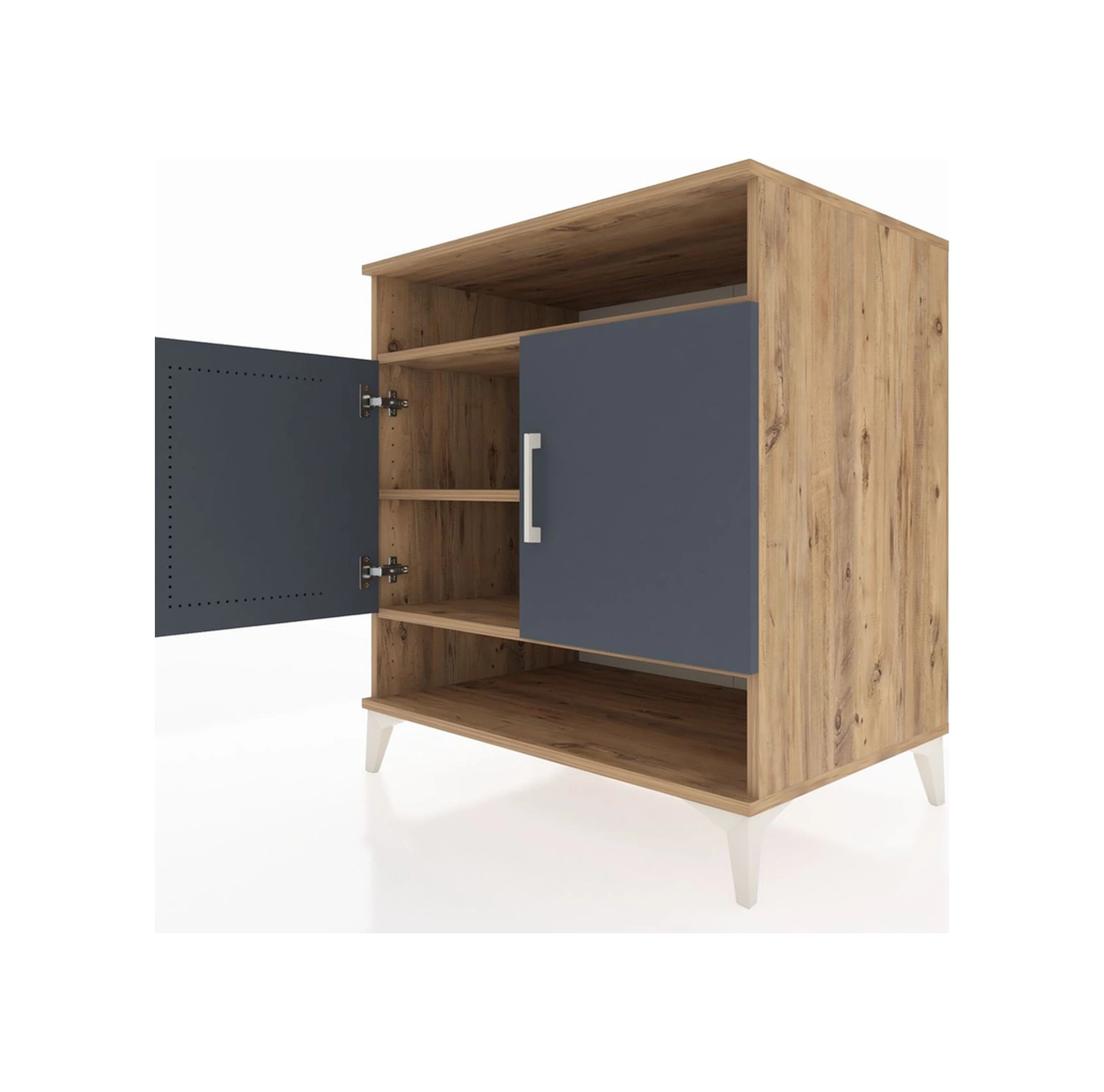 Kronos Şifonyer 3 Raflı 2 Kapaklı 88x59x96 Çam-antrasit Çam