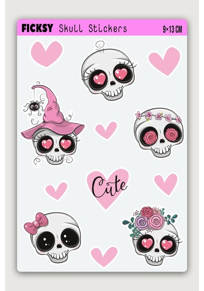 Kuru Kafa Sticker Seti - 12 Adet Kurukafa Etiket Çıkartma Diğer