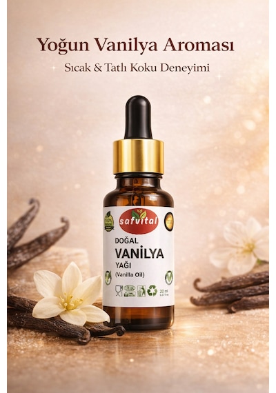Safvital Vanilya Yağı 20 Ml Aromatik Bakım Yağı Cilt Saç Ve Aromaterapi İçin Kalıcı Hoş Koku