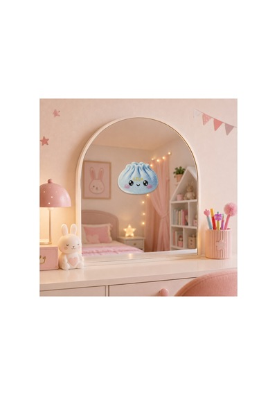Dumpling Squishy Çin Mantısı Temalı Kişiye Özel Mdf Çocuk Odası Süsü Mavi