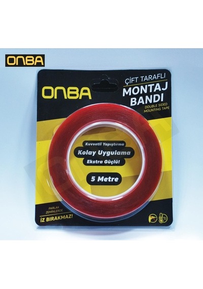 Onba 18mm x 5mt Çift Taraflı Silikon Bant