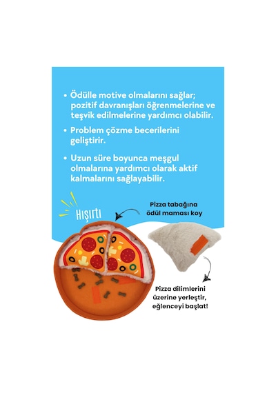Havhav Pizza Şekilli Interaktif Mama Saklamalı Köpek Oyuncağı
