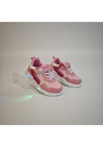 Wisco 018 Pembe Cırtlı Işıklı Bebe Kız Çocuk Spor Ayakkabı Pembe