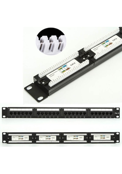 24 Port Cat6 Utp Patch Panel Dolu