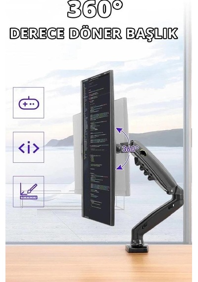 Tayfun 23.6''inç Lcd Led Monitör Masa Üstü Full Hareketli Askı Aparatı