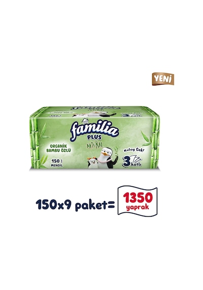 Familia Plus Natural Çek Al Mendil 9 x 150'li