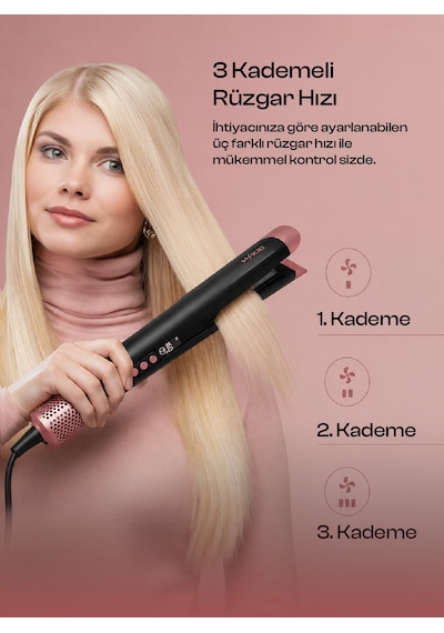Hava Üflemeli Dijital Isı Göstergeli Iyon Etkili Air Straightener Saç Düzleştirici NTC Akıllı Sıcaklık Kontrol Teknolojisi Saç Şekillendirici-Islaktan Kuruya Saç Düzleştiricisi4 Isı Modu3 Kademe Fan Hava Üflemeli Dijital Isı Göstergeli Iyon Etkili Air Straightener Saç Düzleştirici NTC Akıllı Sıcaklık Kontrol Teknolojisi Saç Şekillendirici-Islaktan Kuruya Saç Düzleştiricisi4 Isı Modu3 Kademe Fan