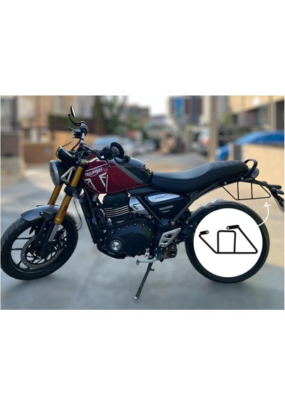 Motosiklet Çanta Demiri, Trıumph Speed 400, Scrambler 400 X, Siyah Boyalı Metal Boru Büküm Sol Taraf Genel