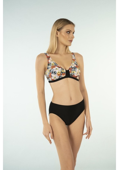 Estiva Desenli Luplu Toparlayıcı Bikini Takımı - Çiçek