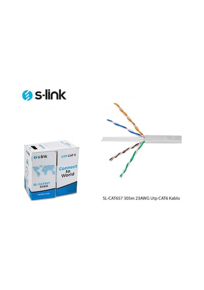 S-Link Sl-Cat657 23Awg Cat6 Kablo 305M Gri