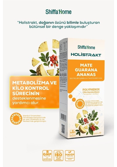 Holistrakt - Guarana, Mate, Yeşil Çay, Ananas İçeren Sıvı Ekstrat 250 Ml