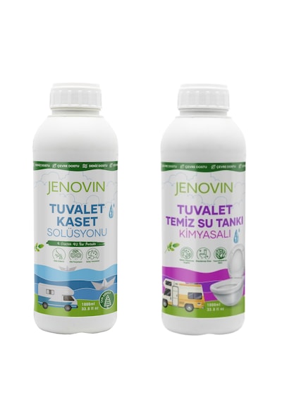 Jenovin Sifon Temizliği Karavan & Tekne Tuvalet Kimyasalı 1L - Katı Atık Parçalama Çam Kokusu