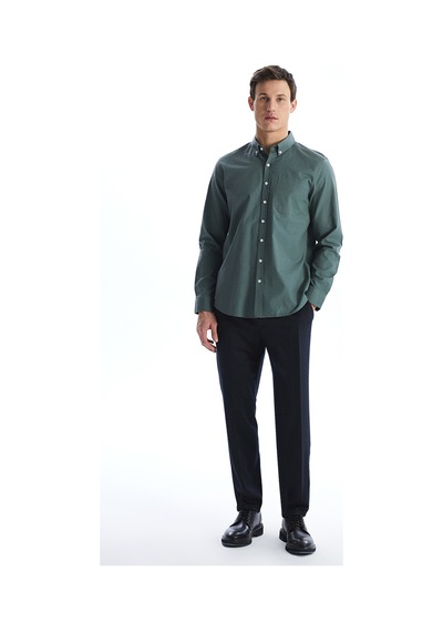 Lcwaıkıkı Classic Yeşil Regular Fit Uzun Kollu Oxford Erkek Gömlek