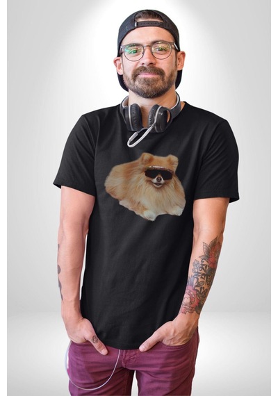 Pomernian Köpek Unisex Unisex Siyah Organik Baskılı T-shirt Penye Yüksek Kalite Siyah Pomernian Köpek Unisex Unisex Siyah Organik Baskılı T-shirt Penye Yüksek Kalite Siyah
