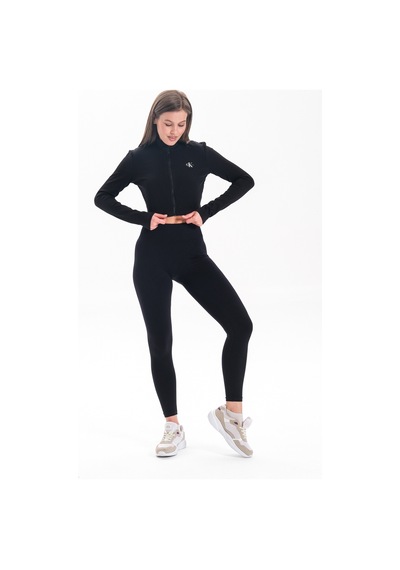 Mistirik Alnus Örme Model Spor Taytı Sıkılaştırıcı Etkili Yüsek Bel Düz Tayt Siyah Renk