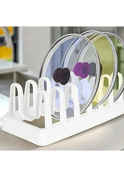 2 Adet 6 Bölmeli Lüks Plastik Tabaklık Kurutmalık Tencere Kapaklık Tabak Organizer Düzenleyici Plast Diğer