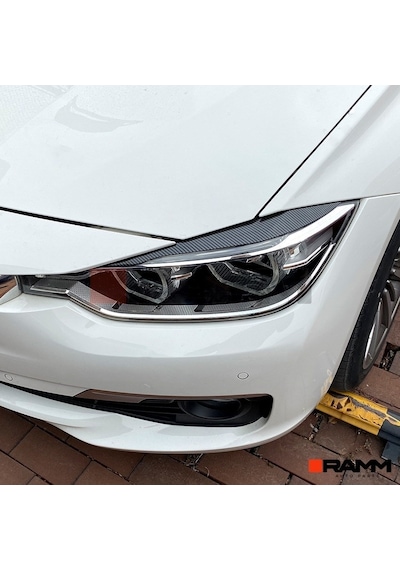 Bmw F30 Far Kaşı Sağ + Sol - Parlak Karbon