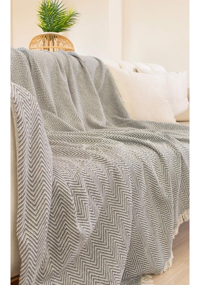 Tabu Home Dokuma Cozy Comfort Koyu Gri Koltuk Örtüsü