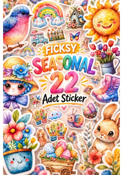 Sevimli Hayvanlar Sticker Seti - 22 Adet Etiket Çıkartma Diğer