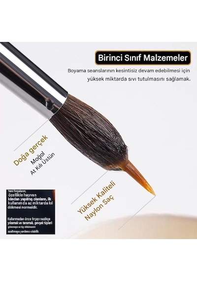 Çift Katman Fırça Seti 4 Adet, Sulu Boya, Akrilik, Gouache, Yağlı