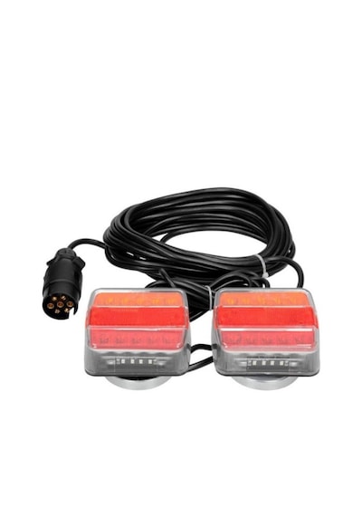 Suga Mıknatıslı Led Römork Stop Lambası Seti 7 Pin Soketli 12v